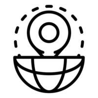 Globe mark icon, outline style vector