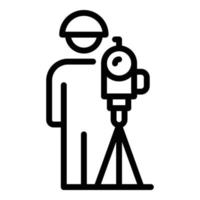 Surveyor with equipment icon, outline style vector