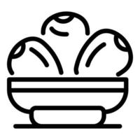Fruit bowl icon, outline style vector