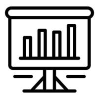 Flipchart with diagram icon, outline style vector