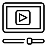 Internet video icon, outline style vector