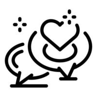 Love messaging icon, outline style vector