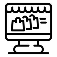 Online shopping icon, outline style vector