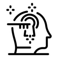 Open minded icon, outline style vector