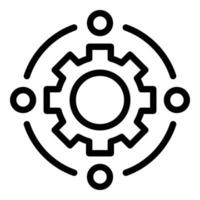 Gear advertising scheme icon, outline style vector