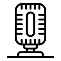 Old microphone icon, outline style vector