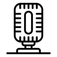 Old microphone icon, outline style vector