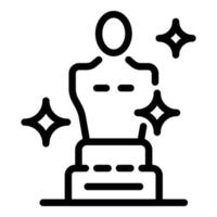 Award oscar icon, outline style vector