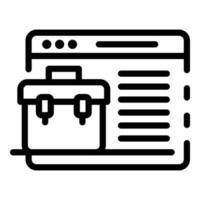 Application window portfolio icon, outline style vector