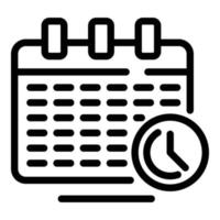 Calendar program icon, outline style vector