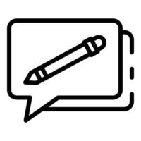 Message pencil icon, outline style vector