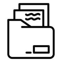 Documents in a folder icon, outline style vector