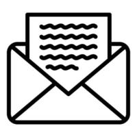 Letter from the envelope icon, outline style vector