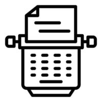 Typewriter icon, outline style vector