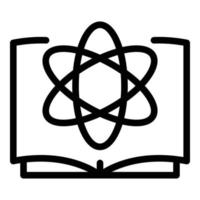 Atom science icon, outline style vector