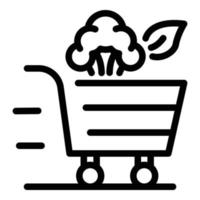 Veggies shopping icon, outline style vector