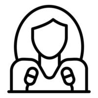 Call center coordinator icon, outline style vector