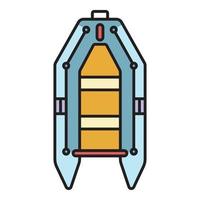 Rubber boat icon color outline vector