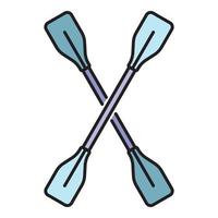 Kayak paddle icon color outline vector