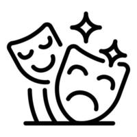 Drama masks icon, outline style vector