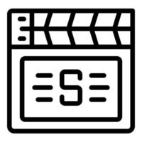 Clapperboard icon, outline style vector