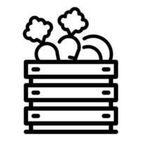 Fresh vegetable box icon, outline style vector