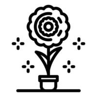 Flower pot icon, outline style vector