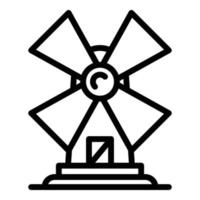 Windmill icon, outline style vector