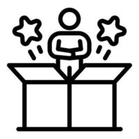 Manager box icon, outline style vector