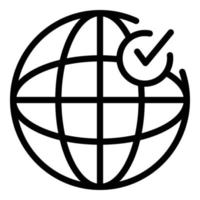 icono de administrador de calidad global, estilo de esquema vector