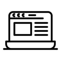 Laptop web design icon, outline style vector