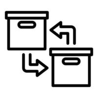 Exchange manager box icon, outline style vector