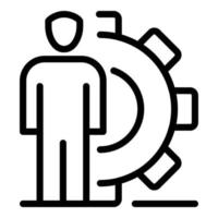 Software gear manager icon, outline style vector