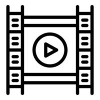 Clip movie icon, outline style vector