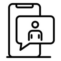 Smartphone advertising icon, outline style vector