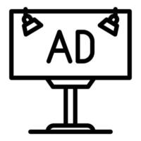 icono de anunciante de vallas publicitarias, estilo de esquema vector