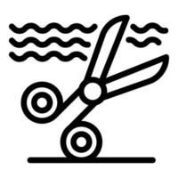 Stylist scissors icon, outline style vector