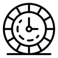 Stylist clock icon, outline style vector