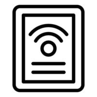 Wireless network icon, outline style vector