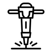 Demolition drilling machine icon, outline style vector