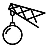 Steel wrecking ball icon, outline style vector