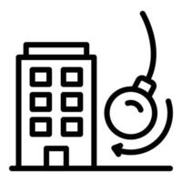 Wrecking ball icon, outline style vector