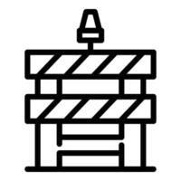 Road block barrier icon, outline style vector