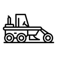 Demolition grader machine icon, outline style vector