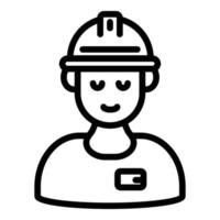 Demolition worker icon, outline style vector