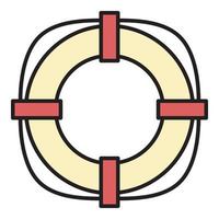 Lifebuoy icon color outline vector