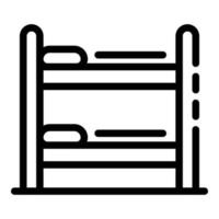 Bunk bed icon, outline style vector