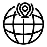 icono de ubicación global, estilo de contorno vector