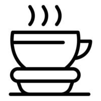 icono de taza de té caliente, estilo de contorno vector
