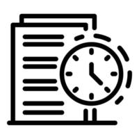 Full time graphic icon, outline style vector